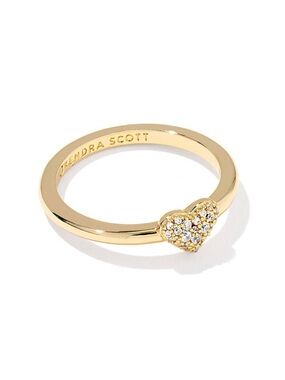 Kendra Scott Anna Pave Heart Band Ring. Size 8
